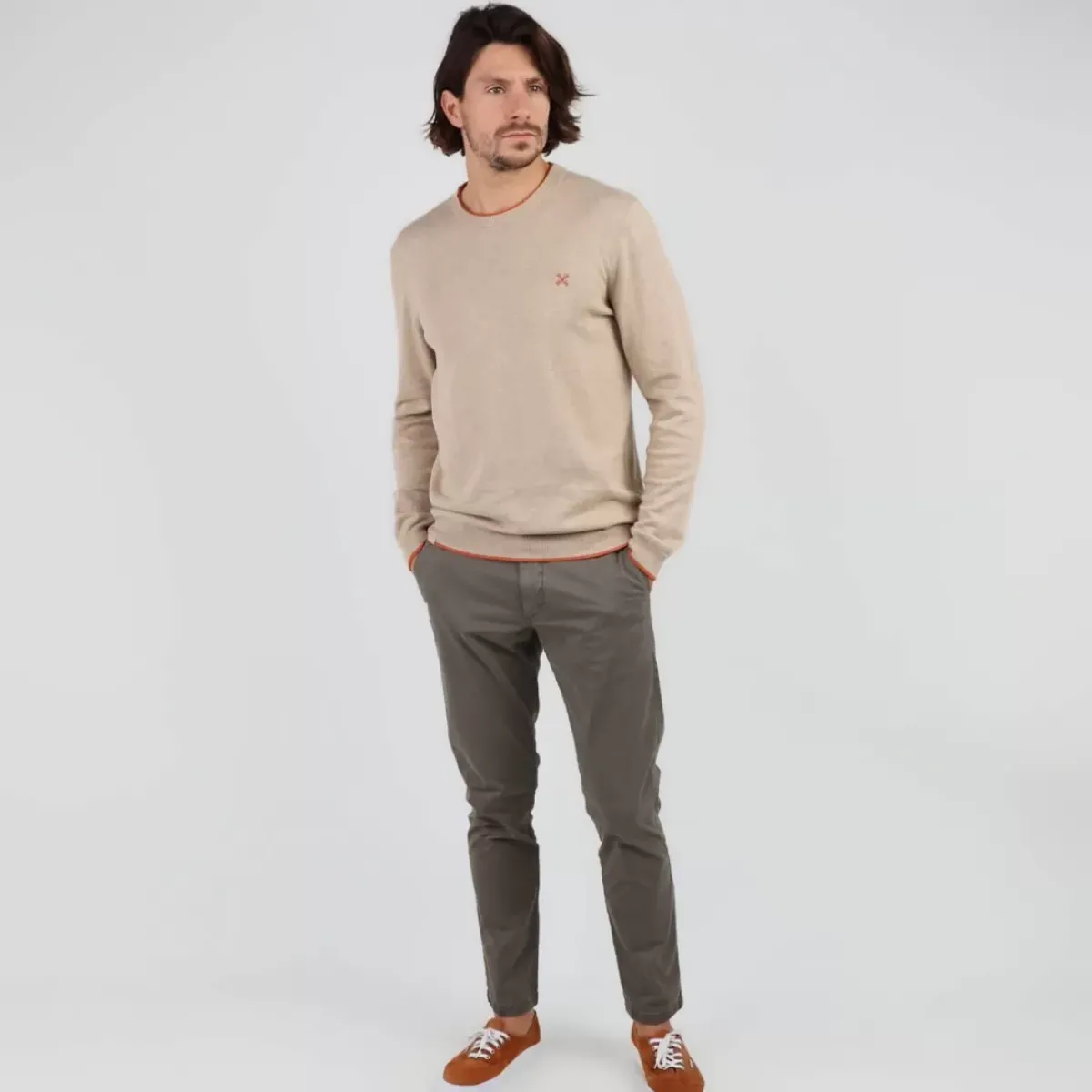 OXBOW Essentials|Pants, Jeans-Chino pants REANO - Vetiver