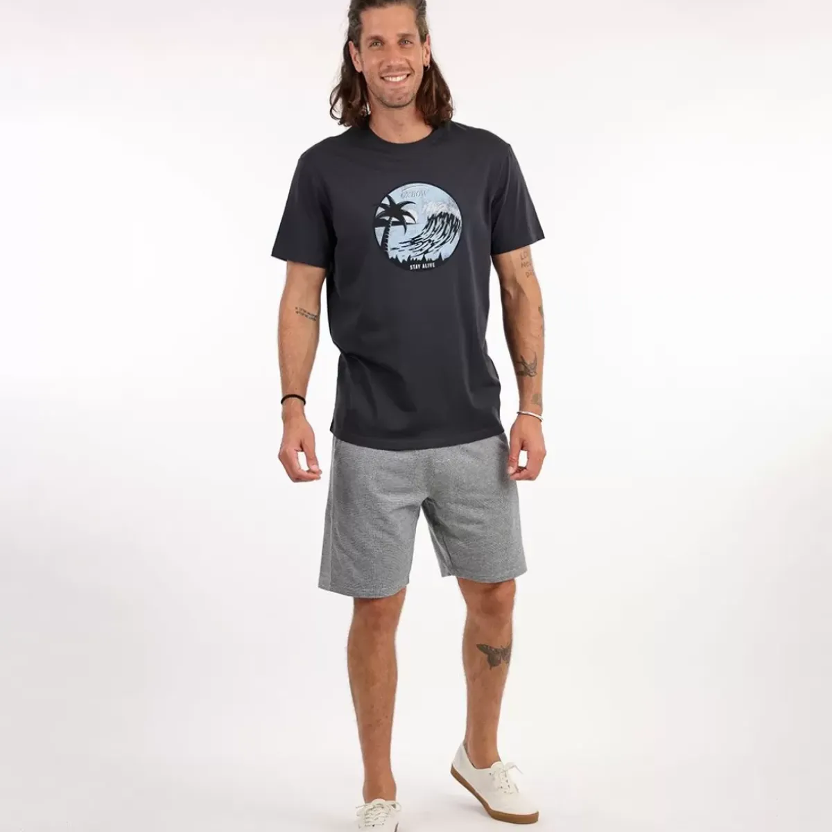 OXBOW Shorts-Shorts OMAR - Heather Grey