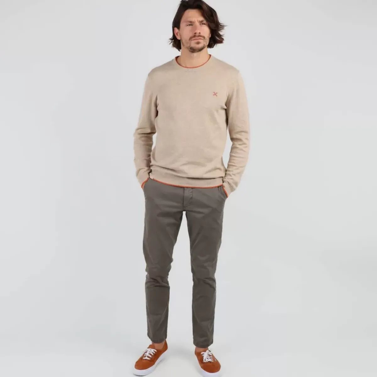 OXBOW Essentials|Sweater, Cardigan-Sweater PERONI - Dust Chiné Dust Chinu00e9