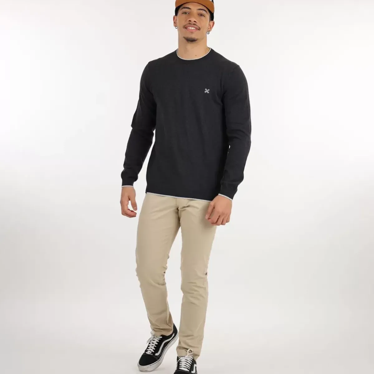 OXBOW Essentials|Clothing-Sweater PERONI - Noir Chiné Heather Black